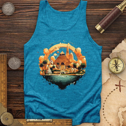 Pyramid Giza in Egypt Tank Aqua TriBlend / XS