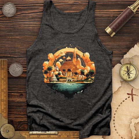 Pyramid Giza in Egypt Tank Charcoal Black TriBlend / XS