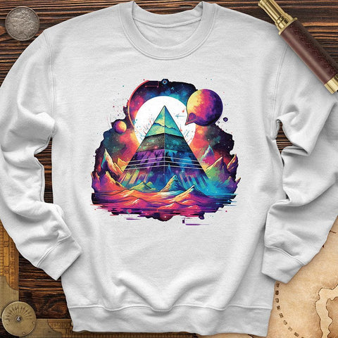 Pyramid in Space Crewneck White / S