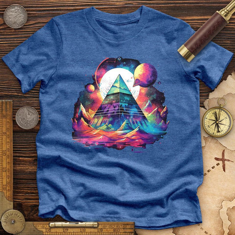 Pyramid in Space High Quality Tee Heather True Royal / S