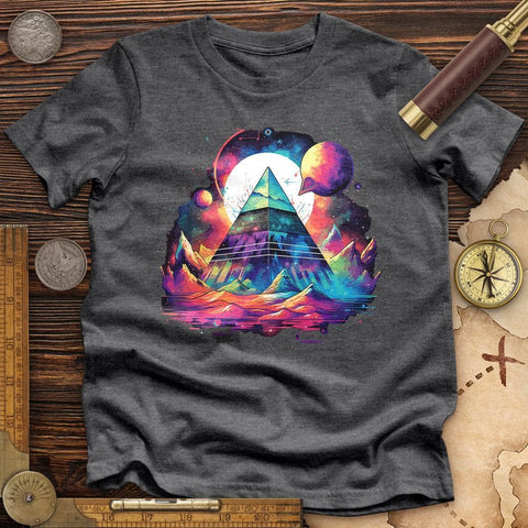 Pyramid in Space High Quality Tee Dark Grey Heather / S