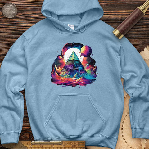 Pyramid in Space Hoodie Light Blue / S