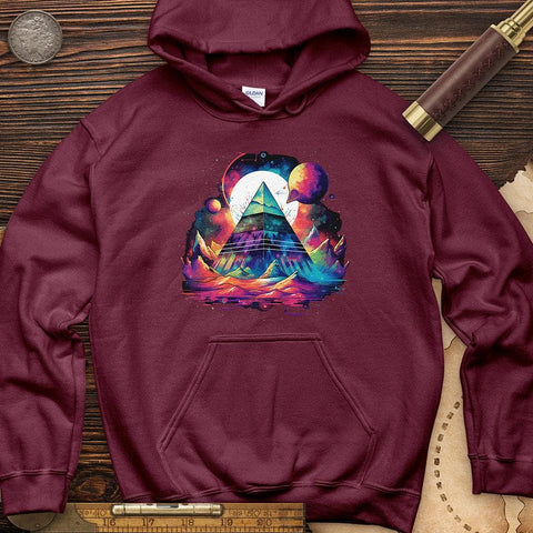 Pyramid in Space Hoodie Maroon / S