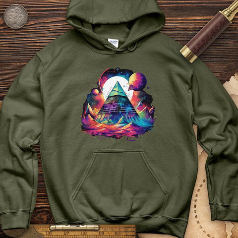 Pyramid in Space Hoodie Military Green / S