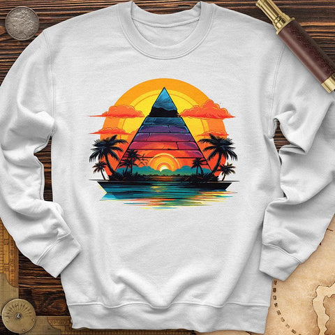 Pyramid Palm Tree Crewneck White / S