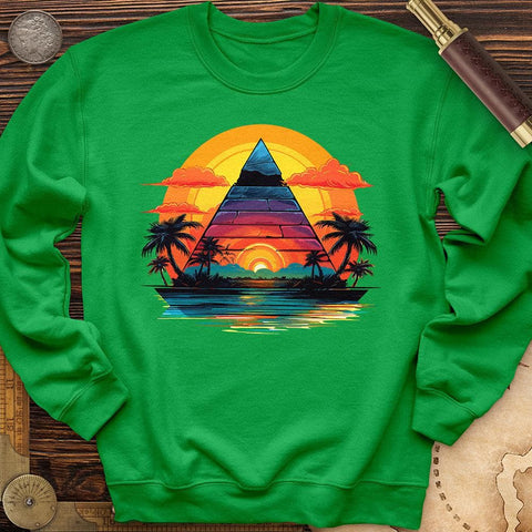 Pyramid Palm Tree Crewneck Irish Green / S