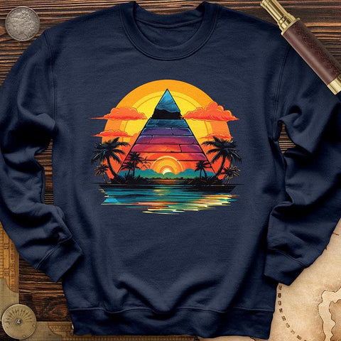 Pyramid Palm Tree Crewneck Navy / S