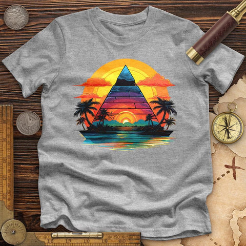 Pyramid Palm Tree High Quality Tee Athletic Heather / S