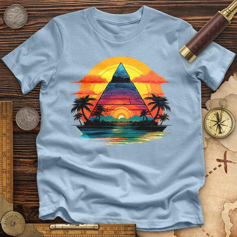 Pyramid Palm Tree High Quality Tee Light Blue / S