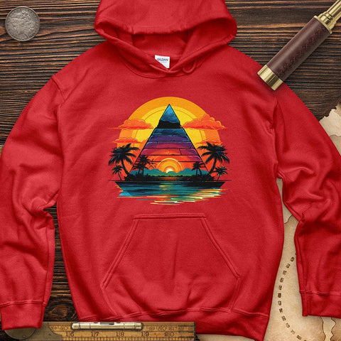 Pyramid Palm Tree Hoodie Red / S