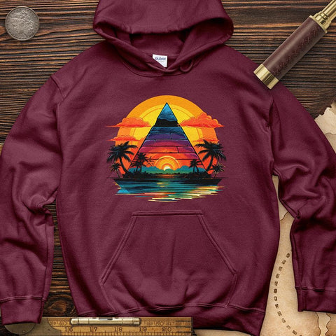 Pyramid Palm Tree Hoodie Maroon / S