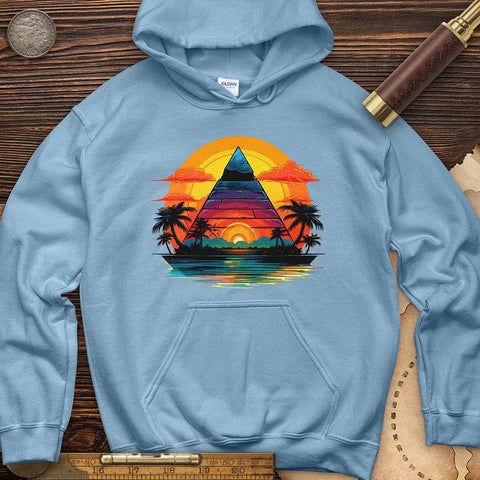 Pyramid Palm Tree Hoodie Light Blue / S