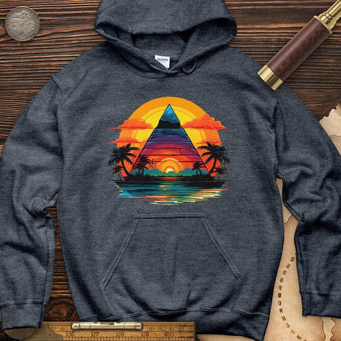 Pyramid Palm Tree Hoodie Heather Navy / S