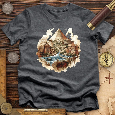 Pyramids Egypt City With River High Quality Tee