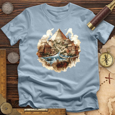 Pyramids Egypt City With River High Quality Tee