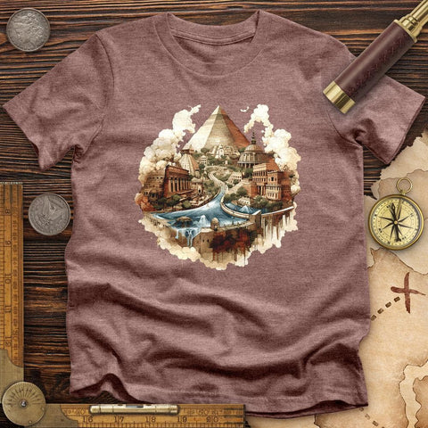 Pyramids Egypt City With River High Quality Tee