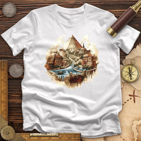 Pyramids Egypt City With River High Quality Tee