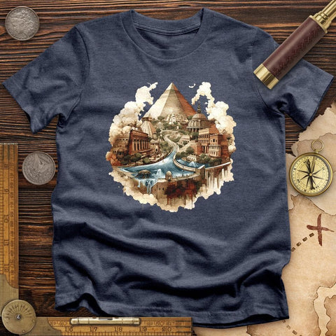 Pyramids Egypt City With River High Quality Tee