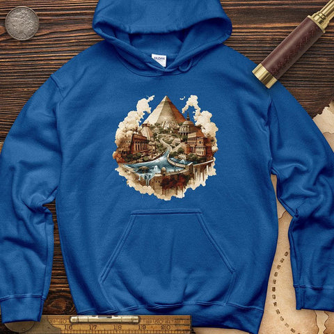 Pyramids Egypt City With River Hoodie Royal / S