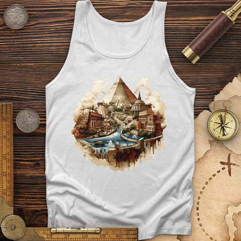 Pyramids Egypt City With River Tank White / XS