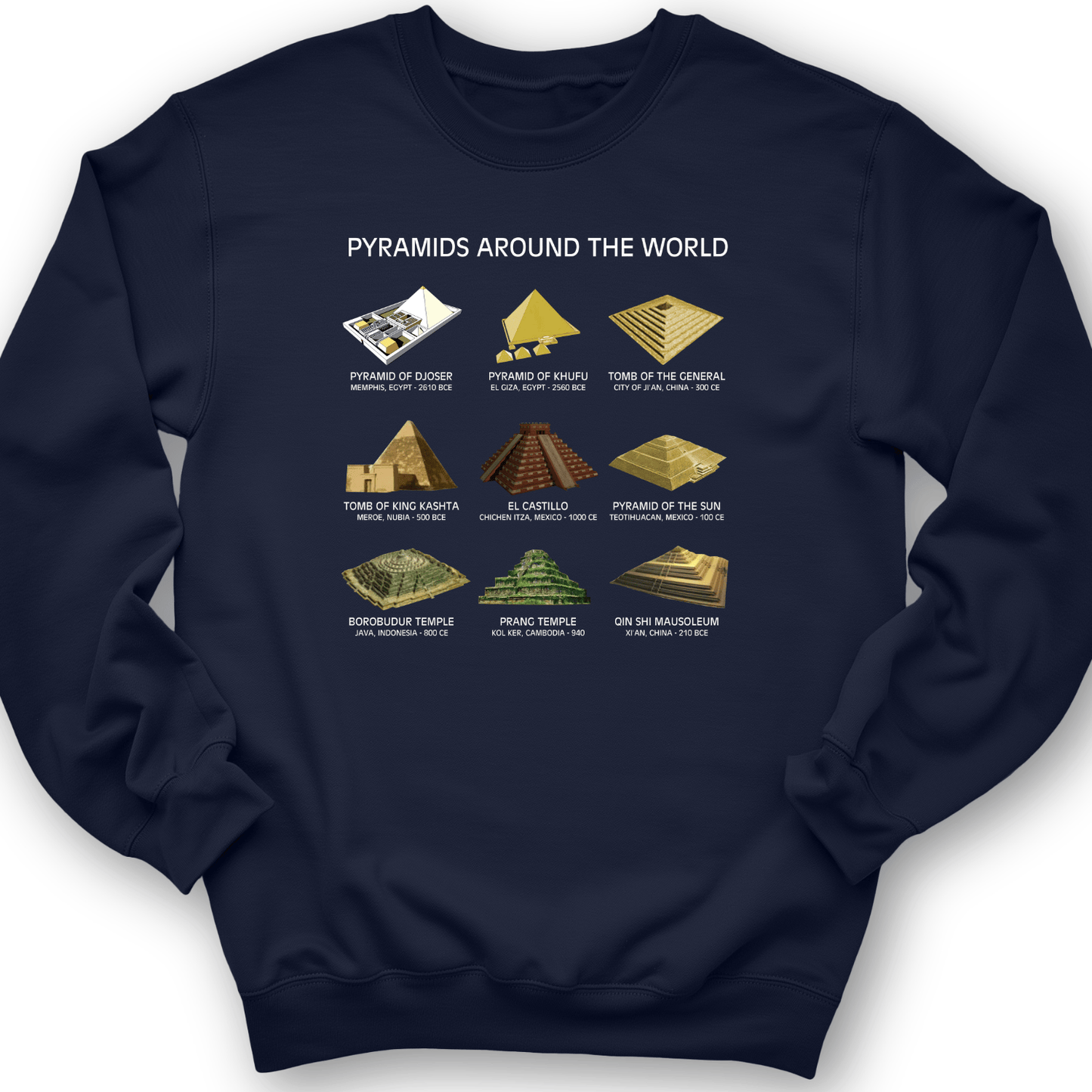 Pyramids Of The World Crewneck Navy / S