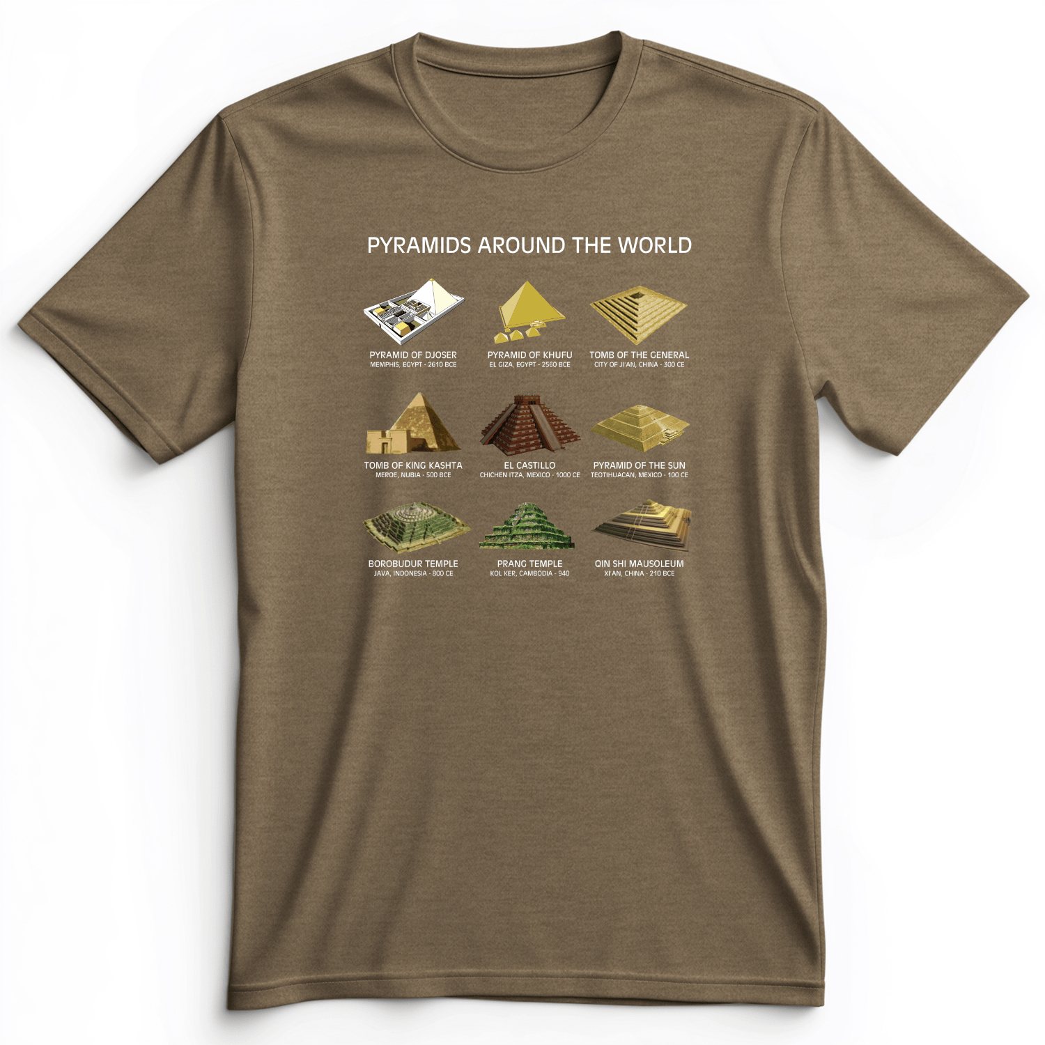 Pyramids Of The World Premium Tee Heather Olive / S