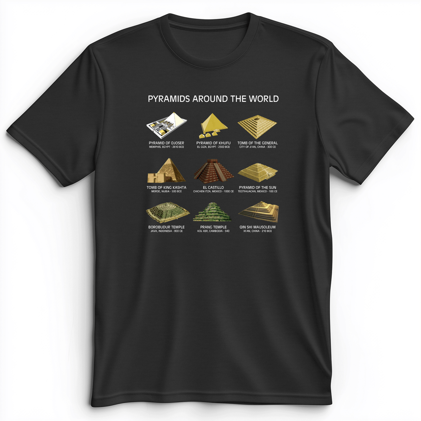 Pyramids Of The World Premium Tee Dark Grey Heather / S