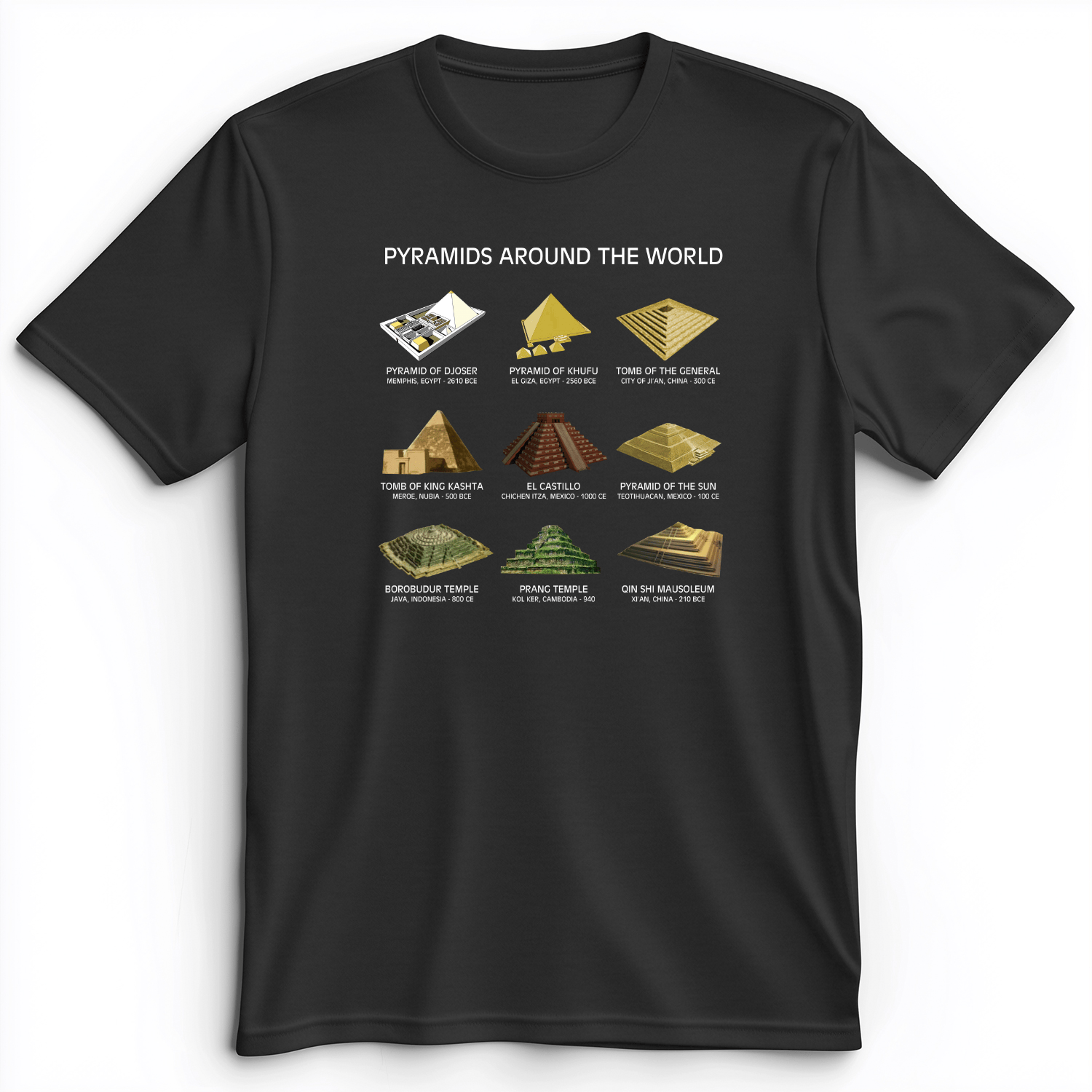 Pyramids Of The World Premium Tee Dark Grey Heather / S