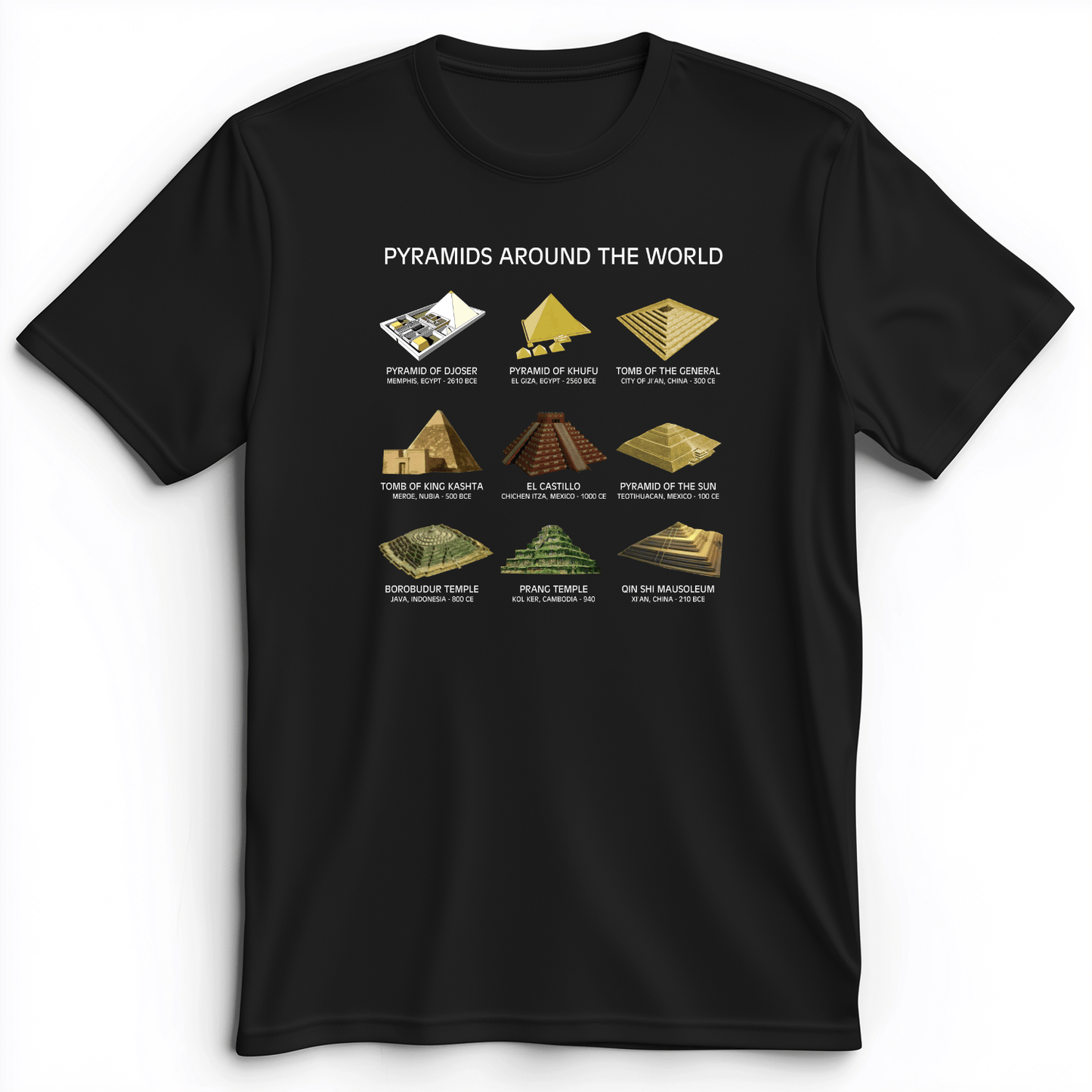 Pyramids Of The World Premium Tee Black / S