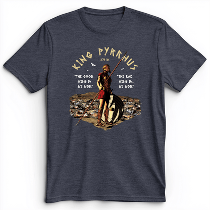 Pyrrhic Victory Premium Tee Heather Navy / S