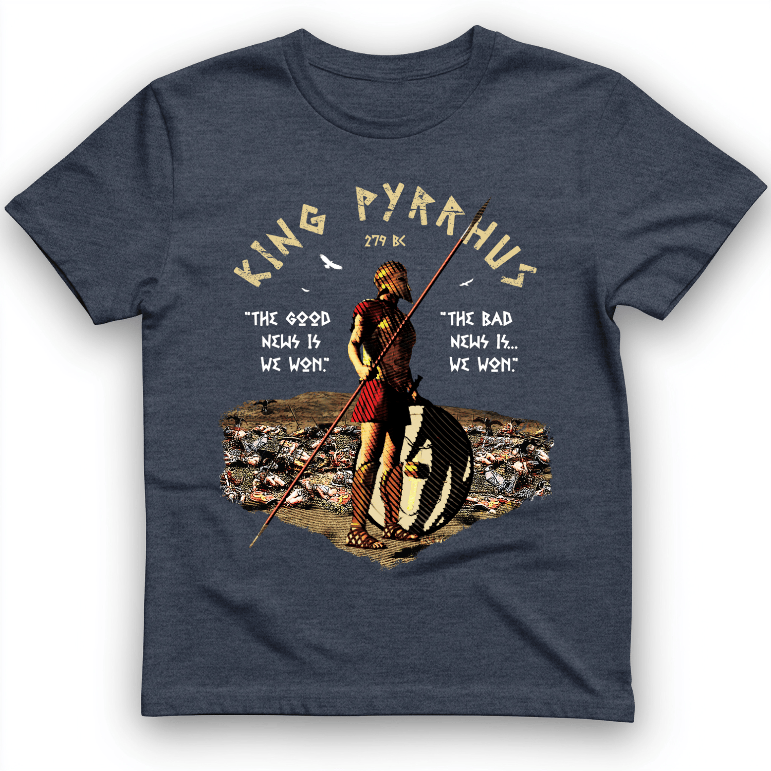 Pyrrhic Victory T-Shirt Heather Navy / S