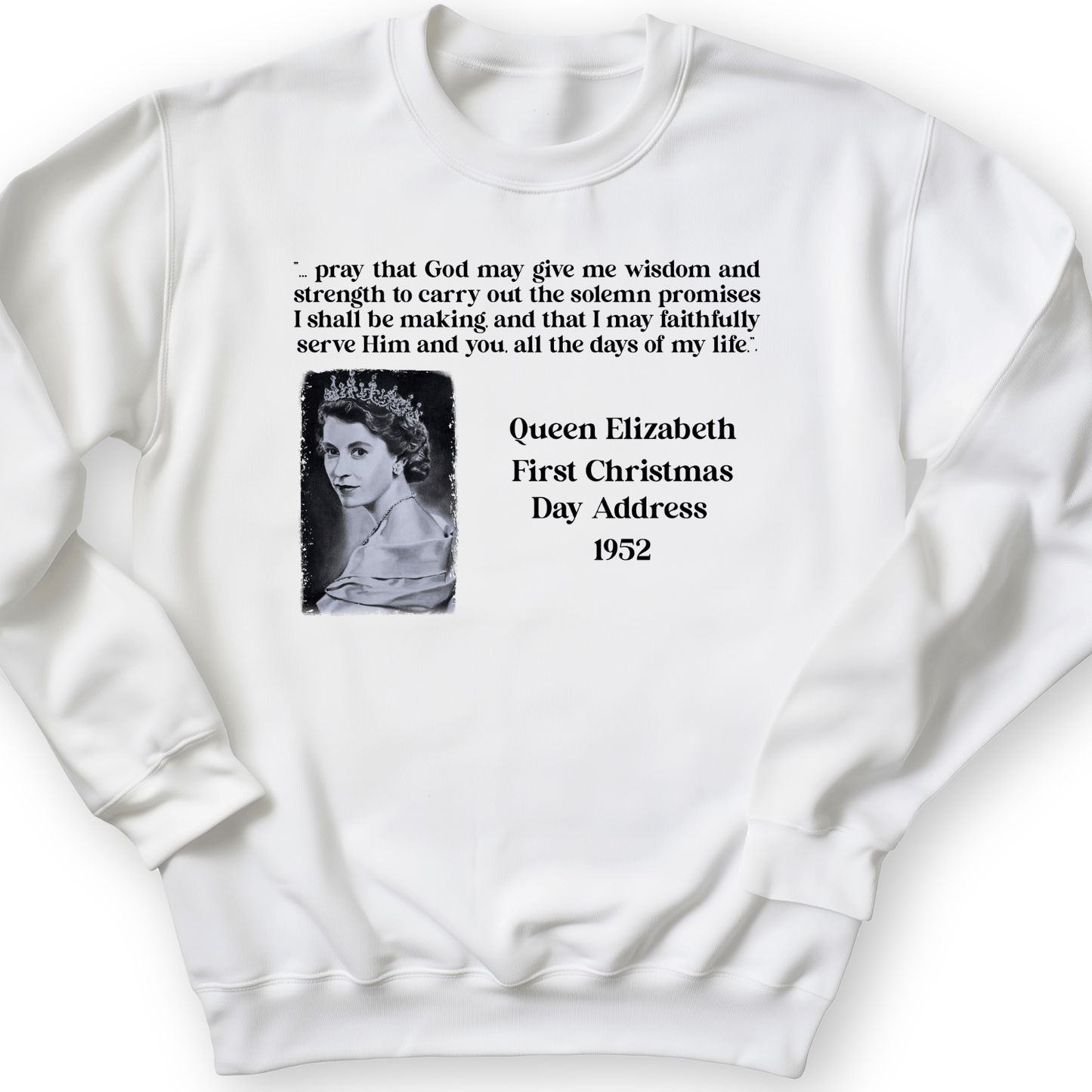 Queen Elizabeth II Xmas Address Crewneck White / S
