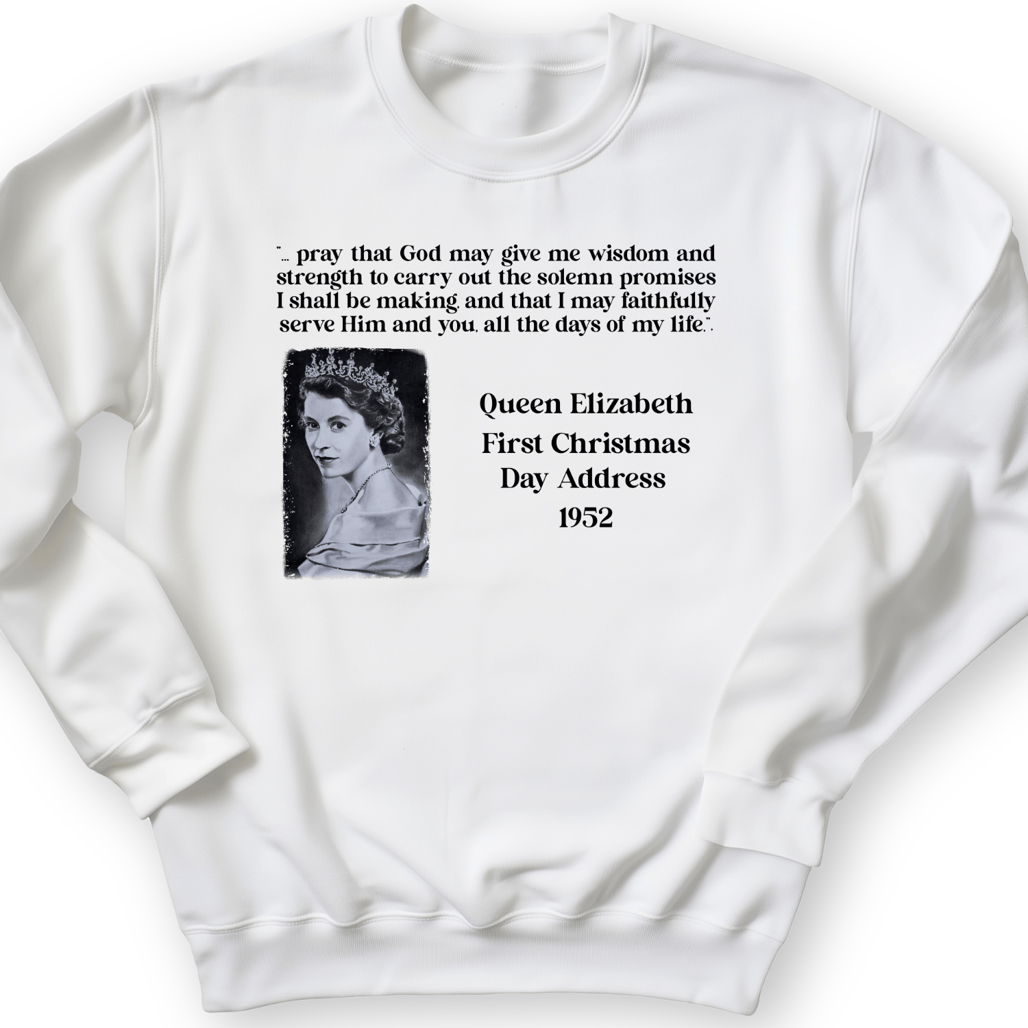 Queen Elizabeth II Xmas Address Crewneck White / S