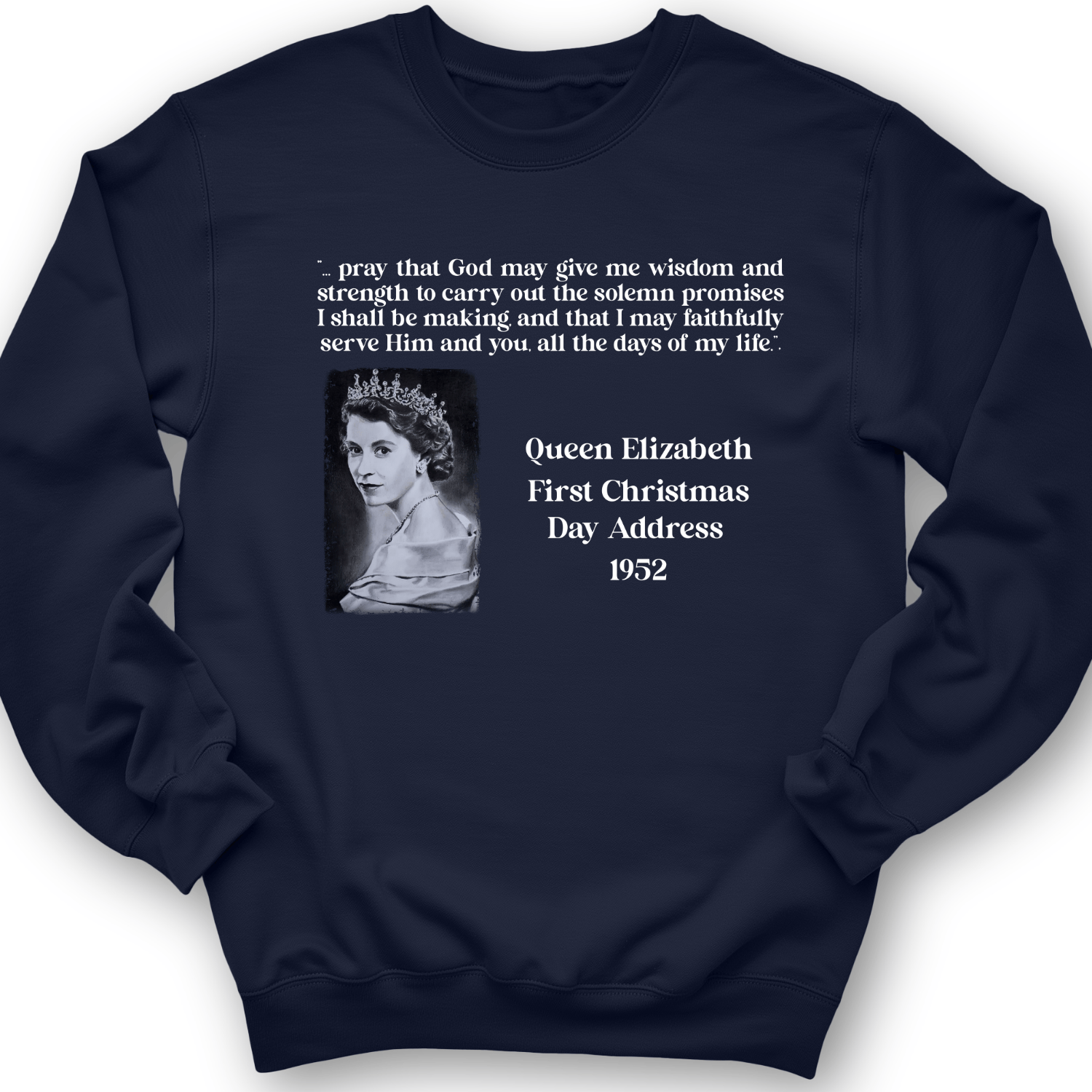 Queen Elizabeth II Xmas Address Crewneck Navy / S