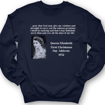 Queen Elizabeth II Xmas Address Crewneck Navy / S