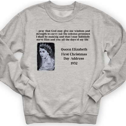 Queen Elizabeth II Xmas Address Crewneck Sport Grey / S