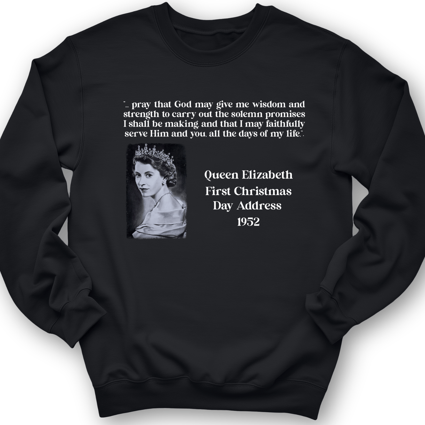 Queen Elizabeth II Xmas Address Crewneck Black / S