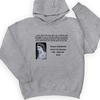Queen Elizabeth II Xmas Address Hoodie Sport Grey / S