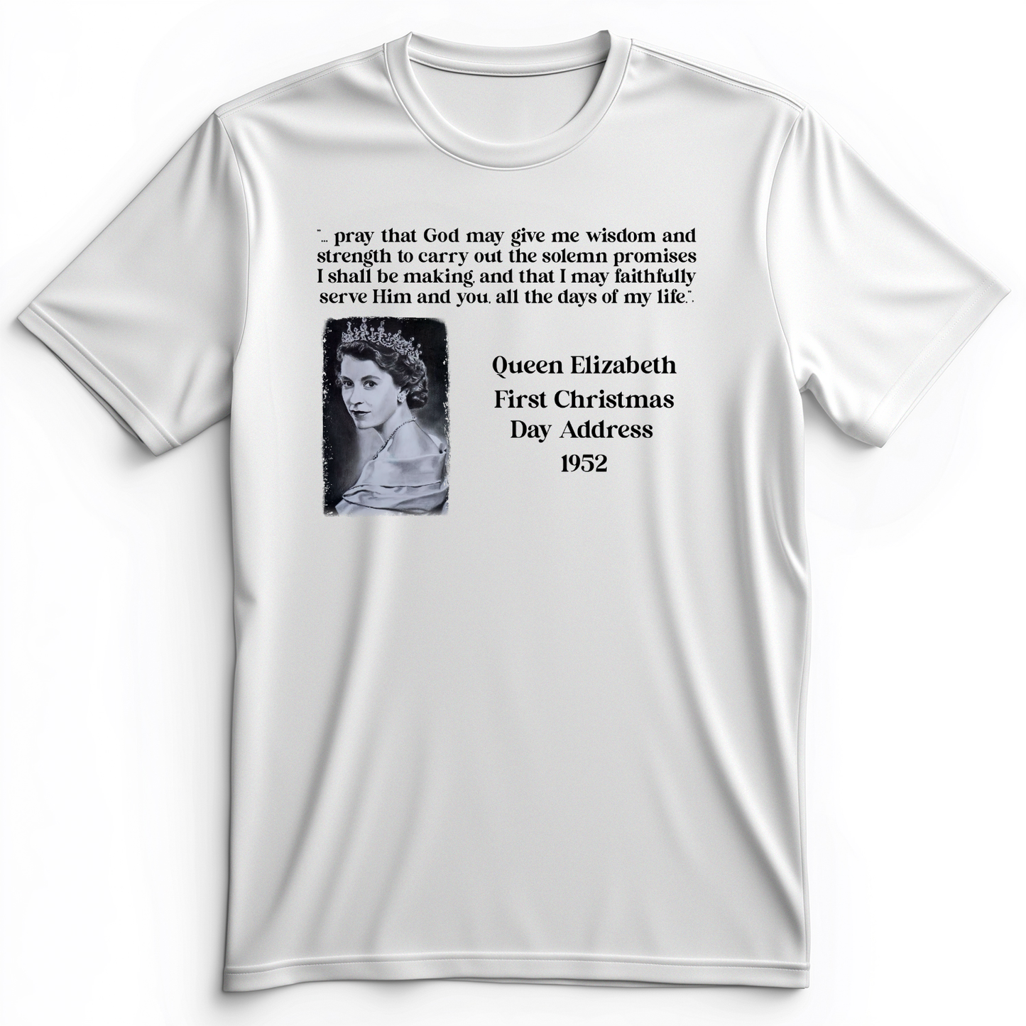 Queen Elizabeth II Xmas Address Premium Tee White / S