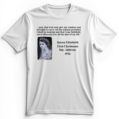 Queen Elizabeth II Xmas Address Premium Tee White / S