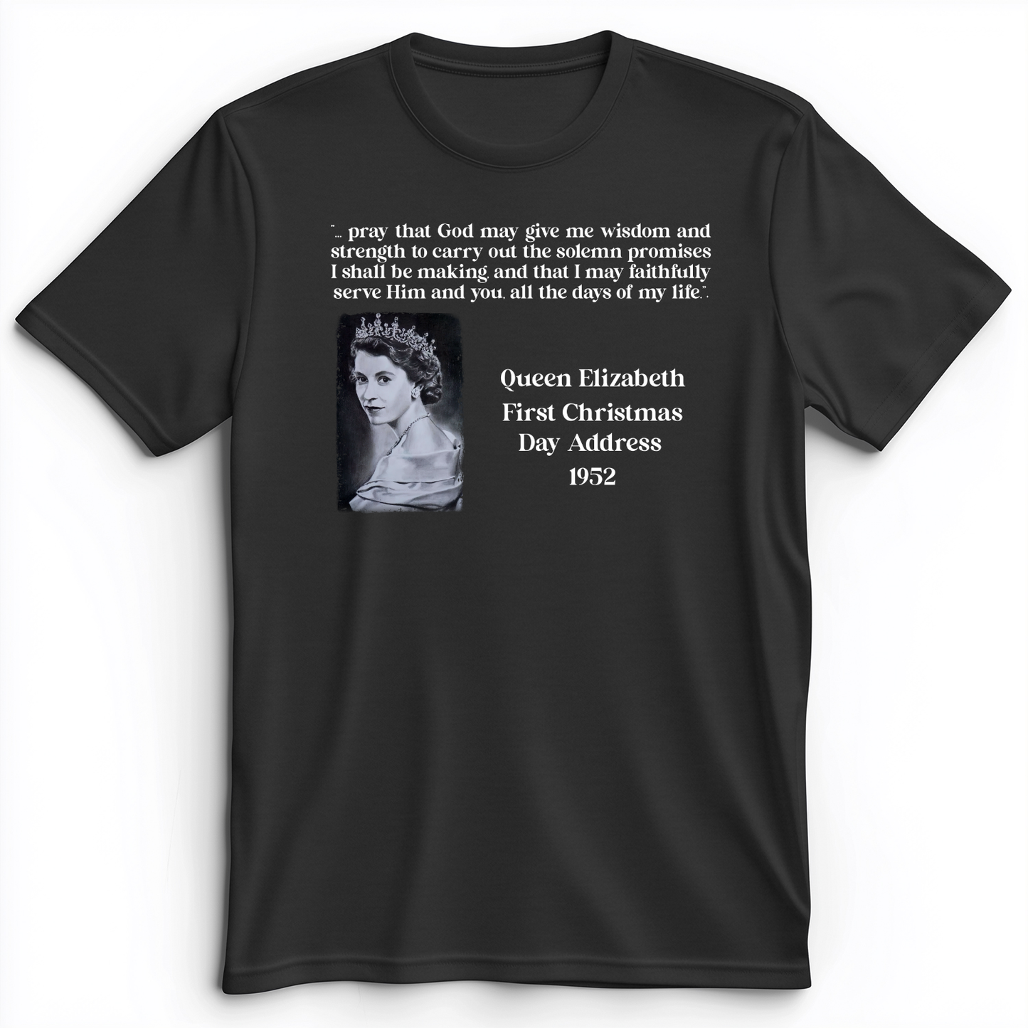 Queen Elizabeth II Xmas Address Premium Tee Dark Grey Heather / S