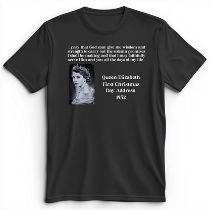 Queen Elizabeth II Xmas Address Premium Tee Dark Grey Heather / S