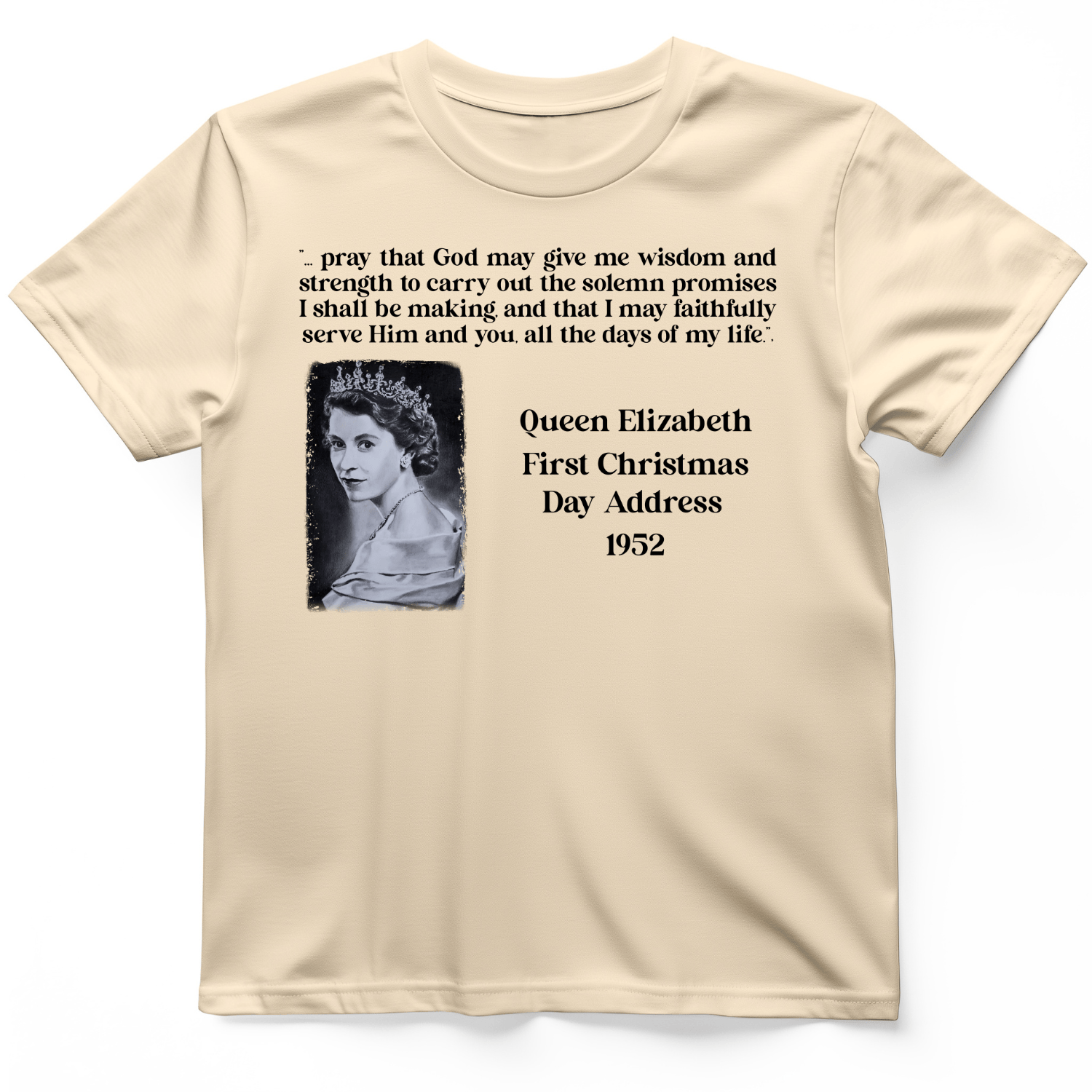 Queen Elizabeth II Xmas Address T-Shirt Natural / S
