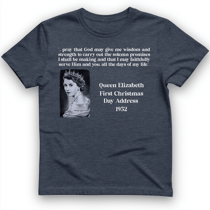 Queen Elizabeth II Xmas Address T-Shirt Heather Navy / S