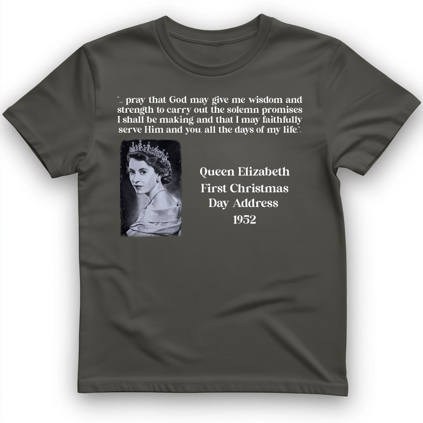 Queen Elizabeth II Xmas Address T-Shirt Charcoal / S