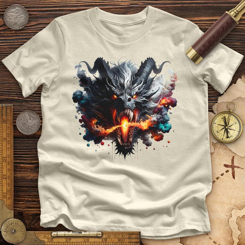 Raging Dragon In 3D High Quality Tee Natural / S