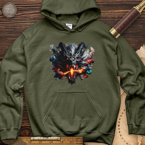 Raging Dragon In 3D Hoodie Military Green / S