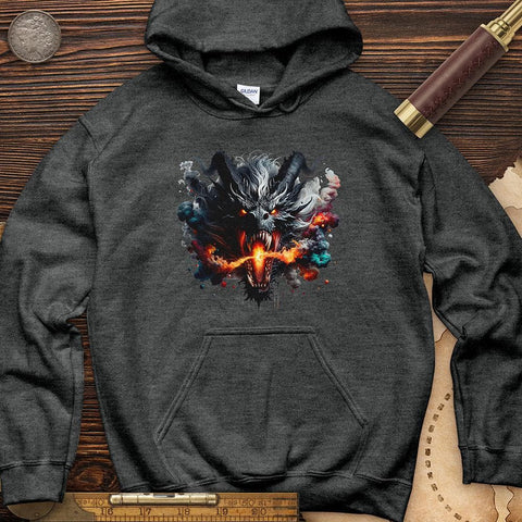 Raging Dragon In 3D Hoodie Dark Heather / S