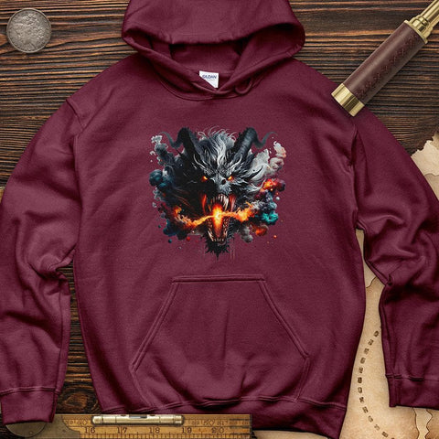 Raging Dragon In 3D Hoodie Maroon / S