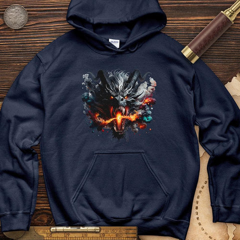 Raging Dragon In 3D Hoodie Navy / S